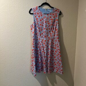 Draper James Blue and Orange Floral Mini Dress